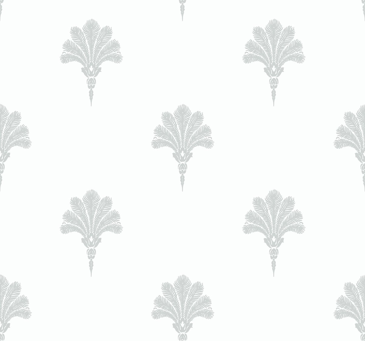 Summer Fan wallpaper in Daydream Gray with a coastal fleur de lis motif by Seabrook Designs