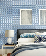 Coastal Tile Coastal Blue by Beach House Geometric Tile Wallpaper – Seabrook Designs MB31702