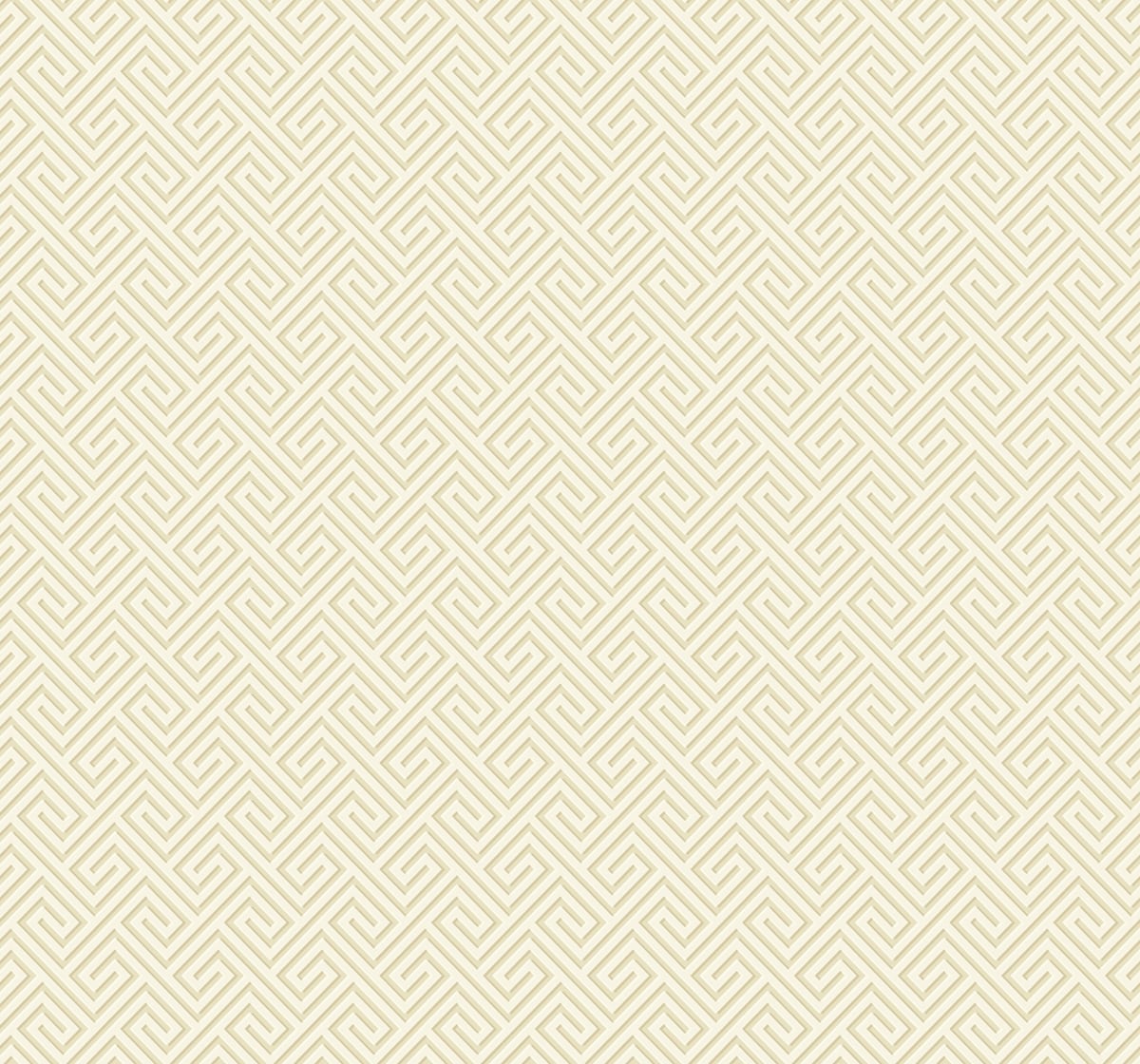 Beach Keys wallpaper in Sand Dunes colorway featuring a coastal Greek key geometric pattern