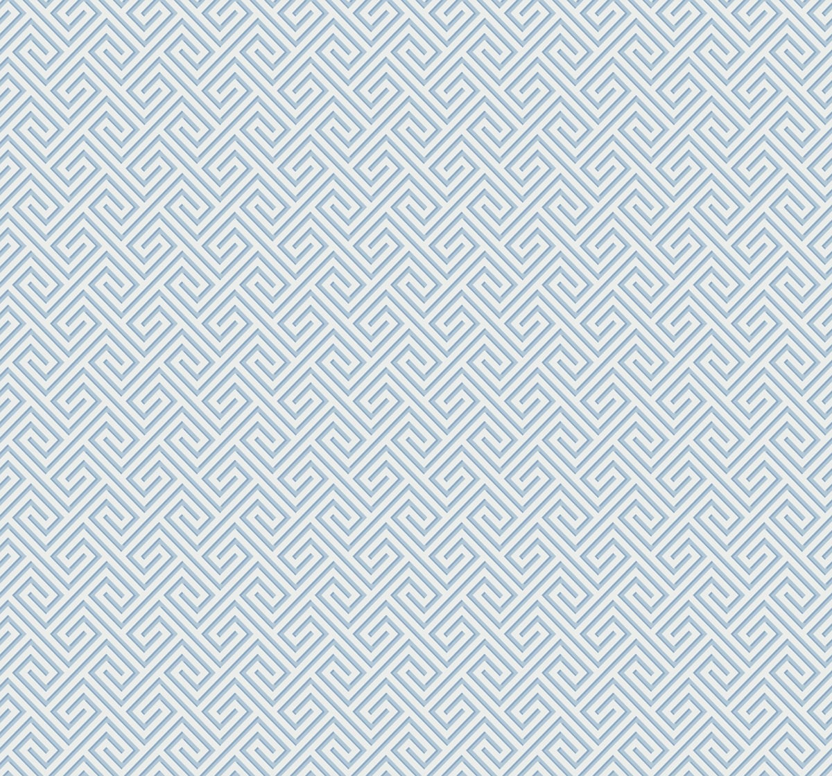Blue Oasis Greek key geometric wallpaper pattern in a matte finish by Seabrook Designs