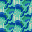 Retro Esme Aqua Peel and Stick Wallpaper by NuWallpaper - Bold Retro Floral Pattern Designed by Megan Carter MCS6399