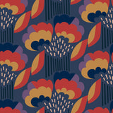 Retro Esme Navy Peel and Stick Wallpaper by Megan Carter x NuWallpaper - MCS6400