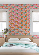 Retro Esme Pink by NuWallpaper Megan Carter Bold Whimsical Retro Botanical Floral Fully Removable Peel and Stick Wallpaper Roll - MCS6401