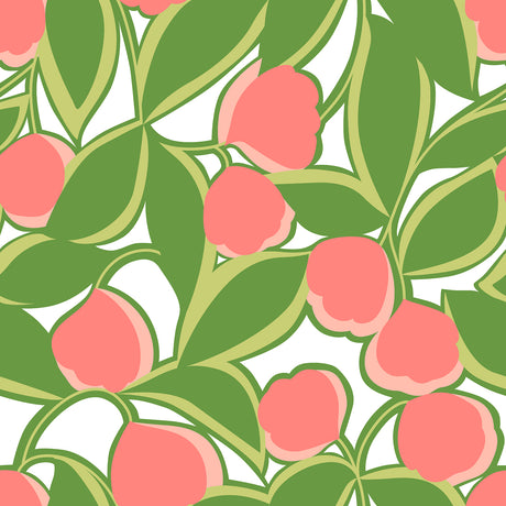 Talia Green Pink and Green Botanical Floral Peel and Stick Wallpaper by Megan Carter x NuWallpaper MCS6405