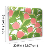 Talia Green Pink and Green Color-Blocked Floral Botanical Peel and Stick Wallpaper by Megan Carter x NuWallpaper WallPops - MCS6405