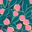 Talia Navy Peel and Stick Wallpaper by NuWallpaper - Bold Pink Botanical Floral Design by Megan Carter - MCS6407