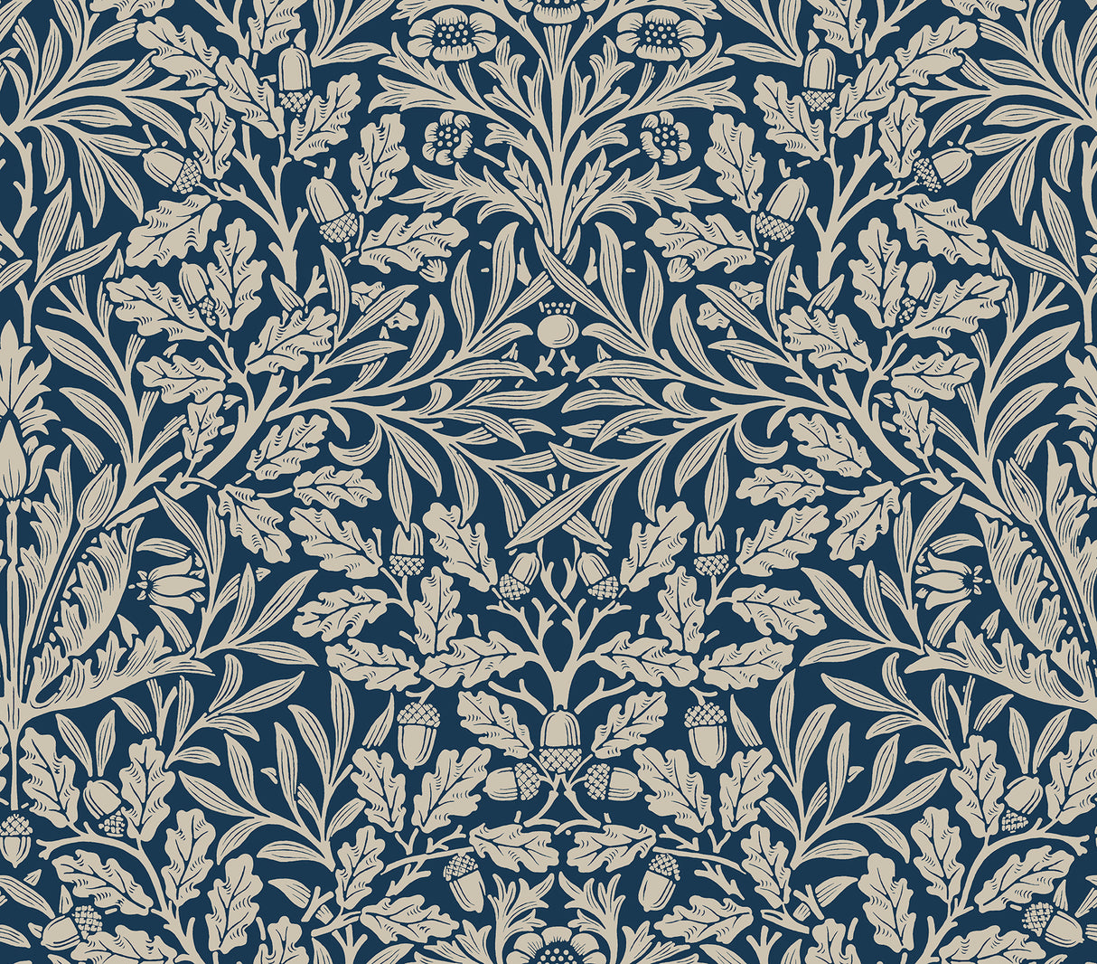 Acorn Indigo Peel and Stick Wallpaper by WallPops Morris and Co. - MCS6586