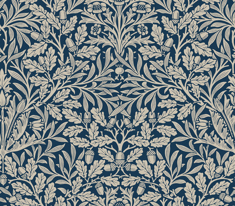 Acorn Indigo Peel and Stick Wallpaper by WallPops Morris and Co. - MCS6586