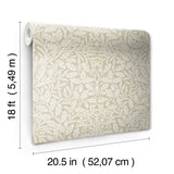 Acorn Wheat by WallPops Morris and Co. Peel and Stick Fully Removable Traditional Botanical Leaf and Oak Motif Wallpaper - MCS6589