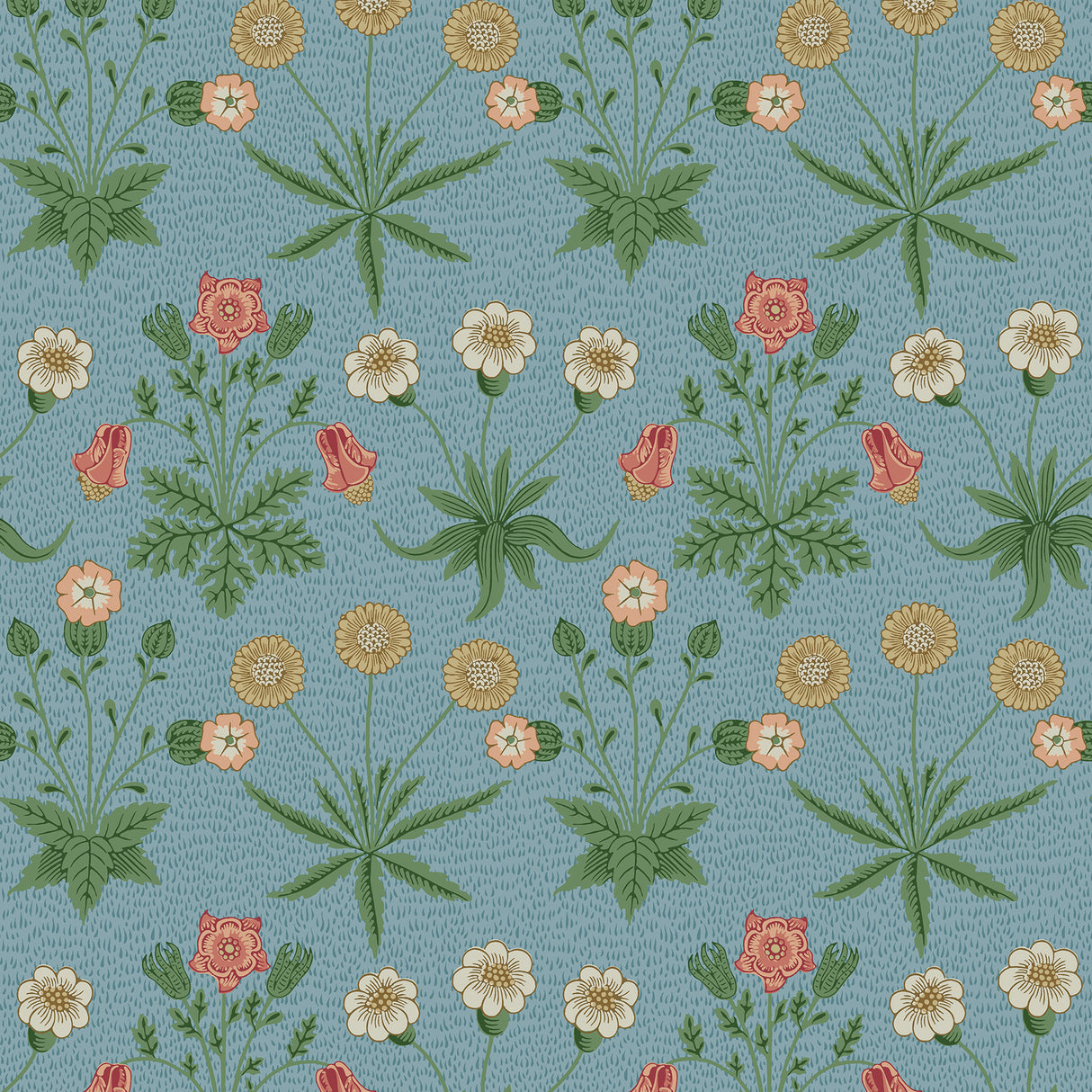 Daisy Wedgwood and Coral Peel and Stick Wallpaper by WallPops x Morris and Co. - MCS6596