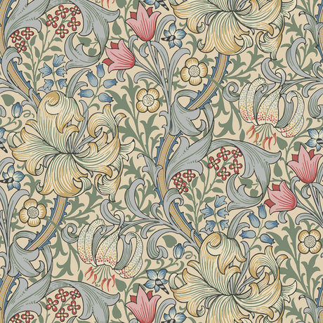 Golden Lily Linen Peel and Stick Wallpaper by WallPops Morris and Co. - MCS6600