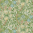 Golden Lily Boughs Green Peel and Stick Wallpaper by WallPops Morris and Co MCS6601
