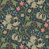Golden Lily Indigo and Rose Peel and Stick Wallpaper by WallPops x Morris & Co. - MCS6602