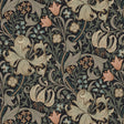 Golden Lily Charcoal and Coral Peel and Stick Wallpaper by WallPops - MCS6603