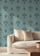 Meadow Sweet Woad and Forest by WallPops Morris and Co. Traditional Arts and Crafts Botanical Floral Peel and Stick Wallpaper - MCS6604