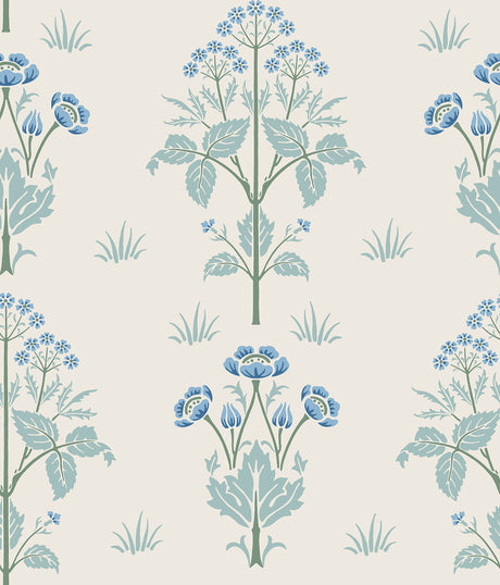 Meadow Sweet Chalk and Wedgwood Peel and Stick Wallpaper by WallPops Morris and Co - MCS6605