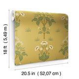 Meadow Sweet Saffron and Thyme by WallPops x Morris & Co. Traditional Arts & Crafts Botanical Floral Peel and Stick Wallpaper - MCS6607