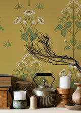 Meadow Sweet Saffron and Thyme by WallPops x Morris & Co. Traditional Arts & Crafts Botanical Floral Peel and Stick Wallpaper - MCS6607
