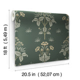 Meadow Sweet Bayleaf and Manilla WallPops Morris and Co. Traditional Botanical Peel and Stick Wallpaper - MCS6608
