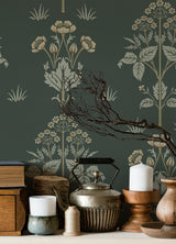 Meadow Sweet Bayleaf and Manilla WallPops Morris and Co. Traditional Botanical Peel and Stick Wallpaper - MCS6608