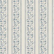 Rosehip Stripe China Blue Peel and Stick Wallpaper by WallPops Morris and Co. - MCS6609