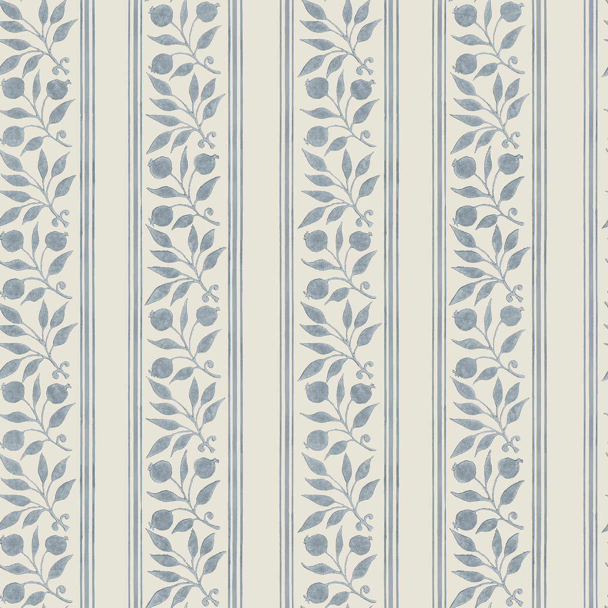 Rosehip Stripe China Blue Peel and Stick Wallpaper by WallPops Morris and Co. - MCS6609
