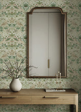 Strawberry Thief Fennel by Morris & Co x WallPops Traditional Botanical Bird and Floral Peel and Stick Wallpaper Roll - MCS6613
