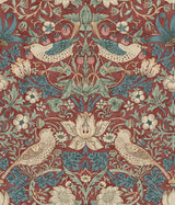 Strawberry Thief Madder Peel and Stick Wallpaper by WallPops Morris and Co. - MCS6614