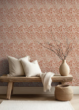 Willow Boughs Carmine by WallPops x Morris and Co Traditional Botanical Curving Willow Leaf Peel and Stick NuWallpaper - MCS6618