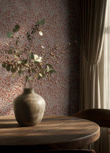Willow Boughs Carmine by WallPops x Morris and Co Traditional Botanical Curving Willow Leaf Peel and Stick NuWallpaper - MCS6618