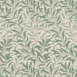 Willow Boughs Bayleaf Peel and Stick Wallpaper by WallPops MCS6619 - Close-up of green curving willow leaf botanical pattern on a light background
