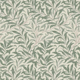 Willow Boughs Bayleaf Peel and Stick Wallpaper by WallPops MCS6619 - Close-up of green curving willow leaf botanical pattern on a light background
