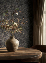 Willow Boughs Charcoal Peel and Stick NuWallpaper by WallPops x Morris & Co Classic Botanical Willow Leaf Traditional Pattern - MCS6621