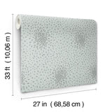 Petite Leaves Spa & Silver Wallpaper with Metallic Botanical Leaf Motif - York MD7101