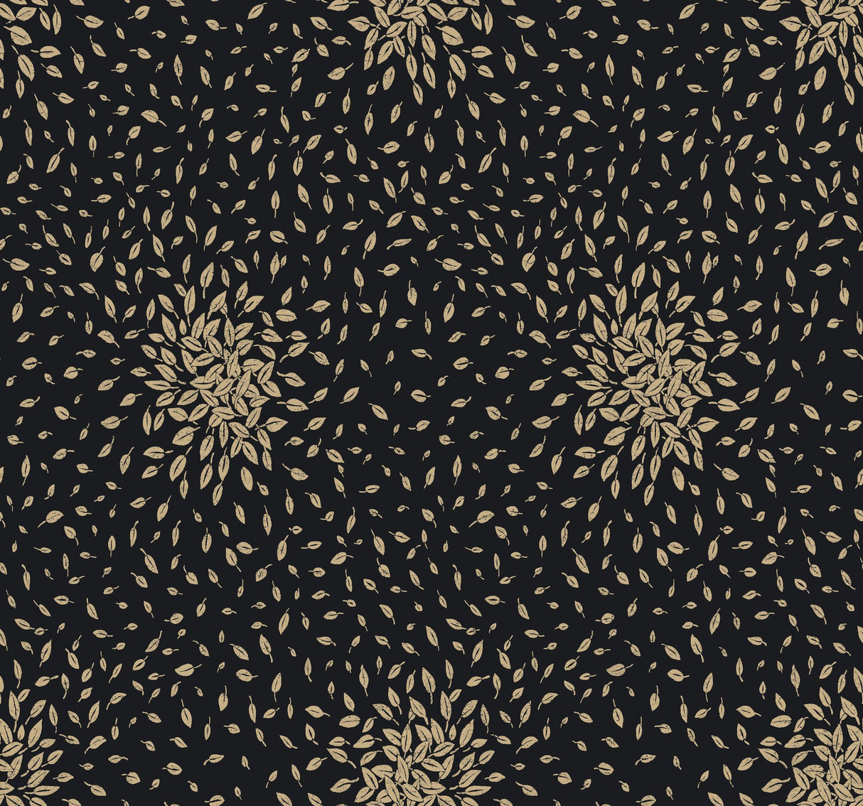 Petite Leaves Black & Gold Metallic Botanical Wallpaper - York MD7102