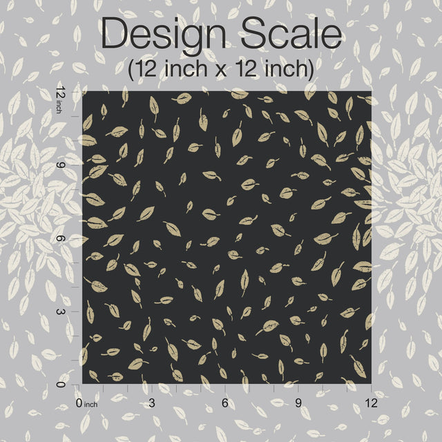 Petite Leaves Black & Gold Metallic Botanical Wallpaper - York MD7102