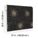 Petite Leaves Black & Gold Metallic Botanical Wallpaper - York MD7102