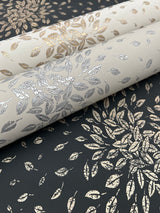 Petite Leaves Cream & Gold Wallpaper with Metallic Botanical Leaf Motif - York MD7103