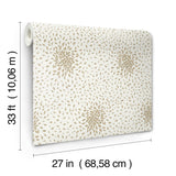 Petite Leaves Cream & Gold Wallpaper with Metallic Botanical Leaf Motif - York MD7103