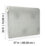Petite Leaves Eucalyptus & Silver Wallpaper with Metallic Botanical Motif - York MD7104