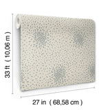 Petite Leaves Beige & Silver Wallpaper with Metallic Botanical Leaf Motif - York MD7105