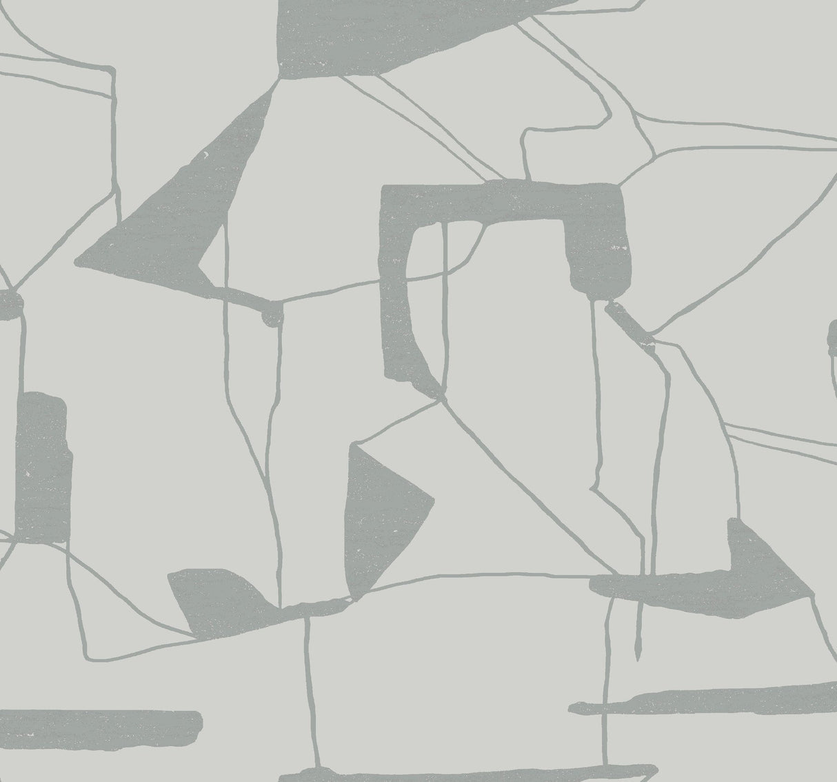 Abstract Geo Fog & Silver Wallpaper with Metallic Geometric Pattern - York MD7111