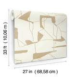 Abstract Geo Cream & Gold Wallpaper with Metallic Geometric Pattern - Antonina Vella MD7113SAM