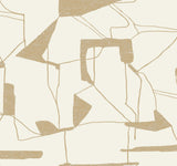 Abstract Geo Cream & Gold Wallpaper with Metallic Geometric Pattern - Antonina Vella MD7113SAM