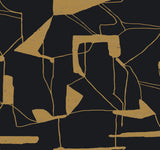 Abstract Geo Black & Gold Wallpaper with Metallic Geometric Pattern - York MD7115