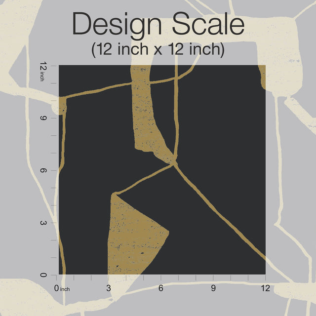 Abstract Geo Black & Gold Wallpaper with Metallic Geometric Pattern - York MD7115