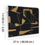 Abstract Geo Black & Gold Wallpaper with Metallic Geometric Pattern - York MD7115