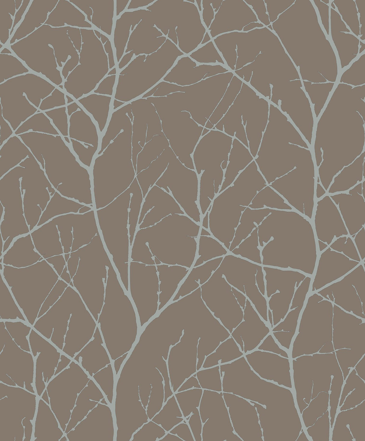 Trees Silhouette Mocha & Silver Metallic Wallpaper - York MD7121