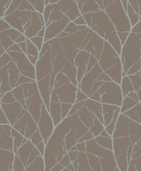 Trees Silhouette Mocha & Silver Metallic Wallpaper - York MD7121