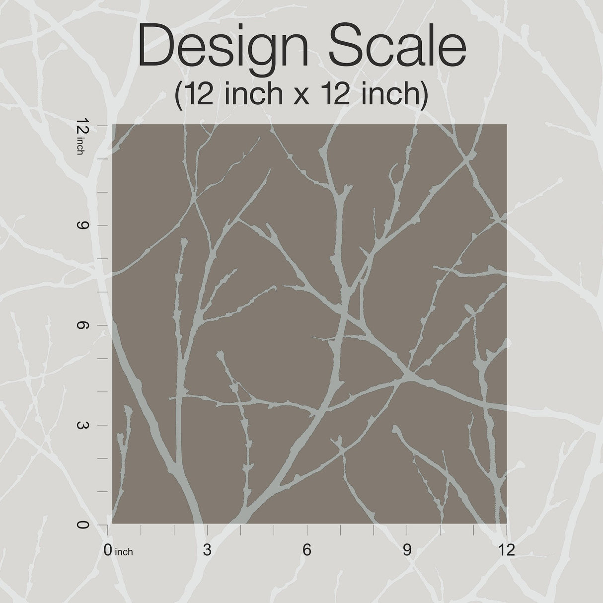 Trees Silhouette Mocha & Silver Metallic Wallpaper - York MD7121